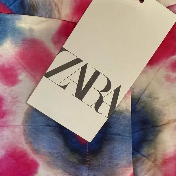 Zara Pink and Blue Wide Leg Pants - Picture 5 of 5